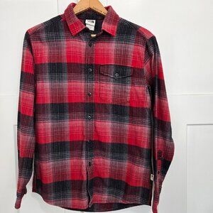 The North Face Men's Flannel Red Black Gray Medium Outdoor Hiking Fishing